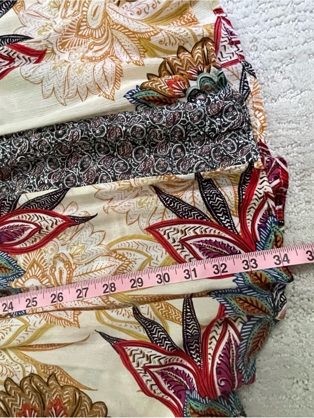 Umgee Multicolor Floral Boho Bell Sleeve Blouse Flowy Festival Hippie Paisley - Picture 6 of 6